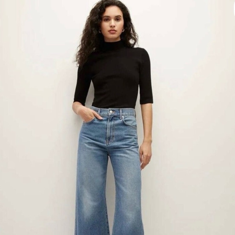 Veronica Beard black fitted ribbed Pernia top